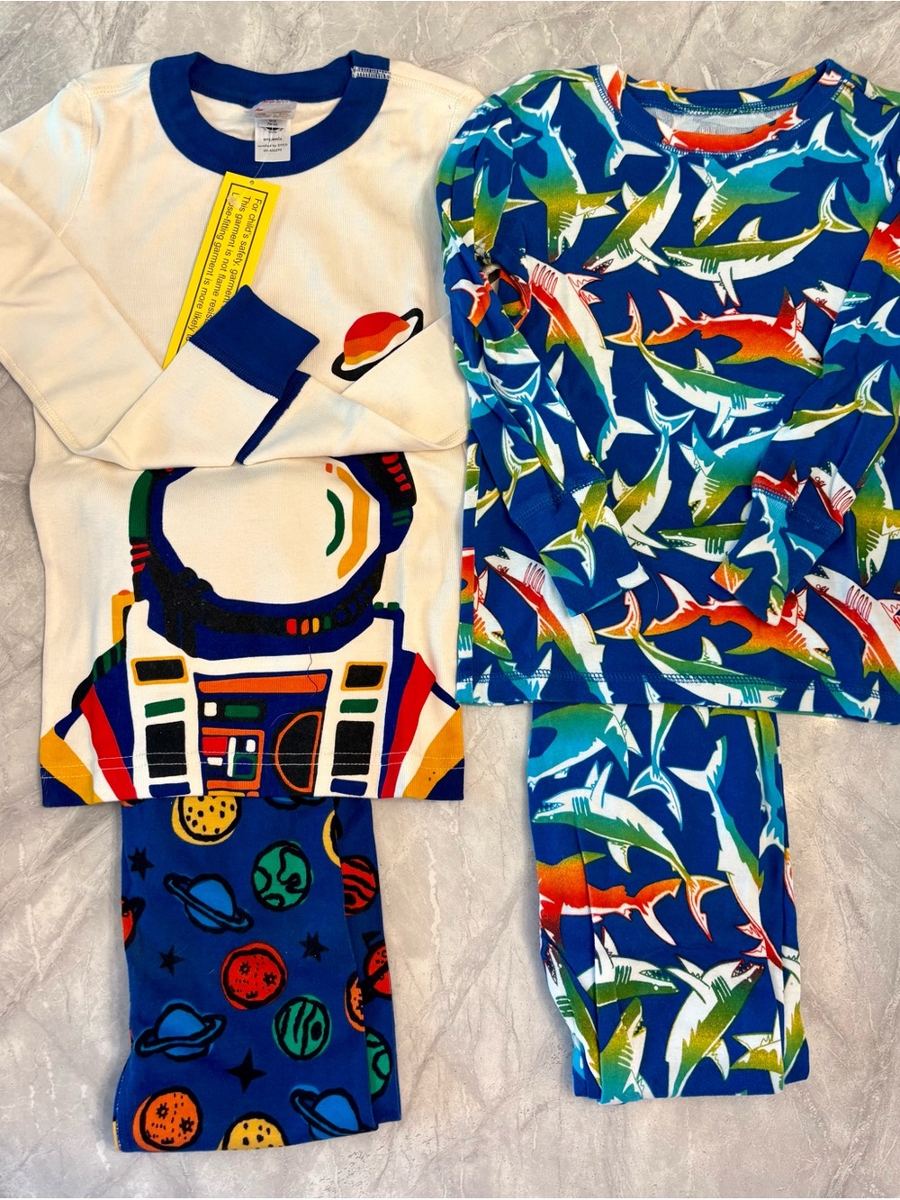 Hanna Andersson Space Theme and GAP Shark Pajama Sets